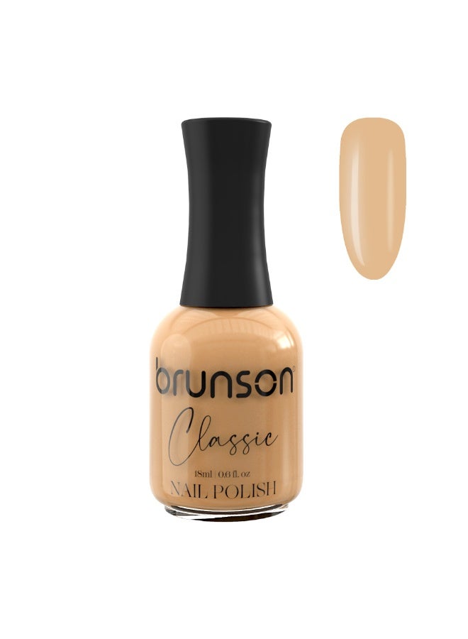 Brunson Classic Nail Polish 18ml Fast Dry Nail Lacquer Nail Harderner Normal Polish Glossy Gel Effect Quick Air Dry Long-Lasting Natural Nail Enamel Salon Quality Manicure Pedicure Regular Polish - Image 1